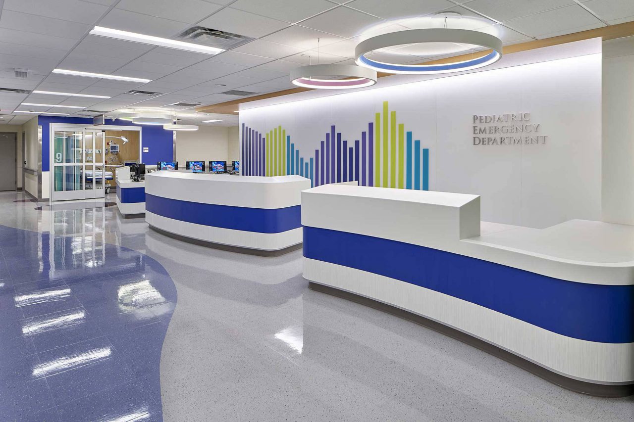 beautiful reception area for Pediatric Emergency Department