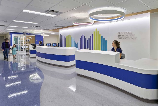 beautiful reception area for Pediatric Emergency Department