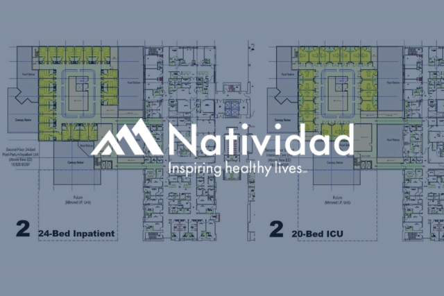 floor plan overlaid with Natividad logo