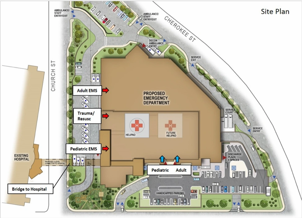 site plan for WellStar Kennestone Hospital in Marietta, Georgia